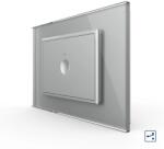 LIVOLO Intrerupator simplu cap scara cap cruce cu touch Livolo cu rama din sticla, standard Italian 3m , Serie noua (VL-FC1S-3IP)