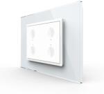 LIVOLO Intrerupator cvadruplu cu touch Livolo cu rama din sticla, standard Italian 3m , Serie noua (VL-FC4-3WP)