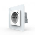 LIVOLO Priza simpla Schuko + slot USB Tip-C, Standard German 2M, cu rama sticla (VL-FCTF16A.UC18W-P7E-2WP)