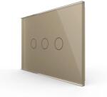 LIVOLO Panou intrerupator triplu cu touch Livolo din sticla, standard Italian , 3M (1515)