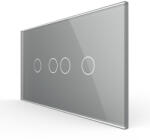 LIVOLO Intrerupator Dublu + Dublu cu Touch LIVOLO cu Rama Din Sticla, 4M, Standard Italian (VL-FC2/2-4I)