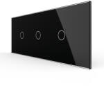 LIVOLO Intrerupator Simplu + Simplu + Simplu cu Touch LIVOLO cu Rama Din Sticla, 6M, Standard Italian (VL-FC1/1/1-6W) - gilan - 259,00 RON