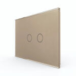 LIVOLO Panou intrerupator dublu cu touch Livolo din sticla, standard Italian 3M - LIVOLO (1509)