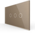 LIVOLO Intrerupator Simplu + Dublu cu Touch LIVOLO cu Rama Din Sticla, 4M, Standard Italian (VL-FC1/2-4A)