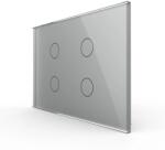 LIVOLO Intrerupator cvadruplu cu touch, standard italian, cu panou sticla, 3M (1549)