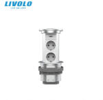LIVOLO Priza incastrabila Pop Up, Silver, echipata cu USB, incarcator Wireless + 2 prize 2M (1470)