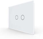 LIVOLO Panou intrerupator dublu cu touch Livolo din sticla, standard Italian 3M - LIVOLO (1507)