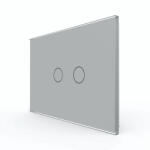 LIVOLO Panou intrerupator dublu cu touch Livolo din sticla, standard Italian 3M - LIVOLO (1508)