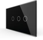 LIVOLO Intrerupator Simplu + Dublu cu Touch LIVOLO cu Rama Din Sticla, 4M, Standard Italian (VL-FC1/2-4B)