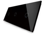 LIVOLO Panou intrerupator simplu + simplu + simplu din sticla cu touch (1460)