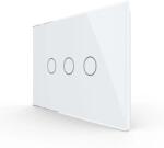 LIVOLO Panou intrerupator triplu cu touch Livolo din sticla, standard Italian , 3M (1513)