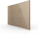 LIVOLO Intrerupator cvadruplu cu touch, standard italian, cu panou sticla, 3M (1551)