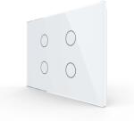LIVOLO Intrerupator cvadruplu cu touch, standard italian, cu panou sticla, 3M (1552)