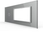 LIVOLO Panou Intrerupator Simplu cu 2 Prize LIVOLO din Sticla, Standard Italian , 6 7M (1596)