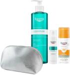 Eucerin Комплект - Измиващ гел, Слънцезащитен гел-крем и Флуид с тройно действие, 400 + 50 + 40 ml
