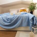 Kotonia Home Cuvertura Kotonia Home - Pique, 220x240 cm, 100% bumbac, bleu (002424)