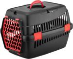 4Dog Cusca de transport 4Dog Deluxe neagra cu usa rosie 49 x 35 x 32, 5 cm (Pet-155)