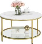 VASAGLE Masuta de cafea, VASAGLE, 80 x 45 cm, marble/auriu (2.LCT071W59) Masa de cafea