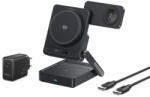 Baseus Incarcator wireless Baseus PicoGo AF21 3-in-1, Qi2.2, 35W, cu incarcator retea 45W, Negru (E0205401) - dwyn