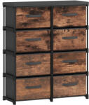 HOMCOM Comodă cu 8 Sertare, Mobilier din Metal pentru Dormitor, Maro Rustic | Aosom Romania (83D-246V00RB) Comoda