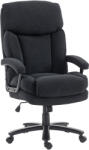 HOMCOM Fotoliu managerial ergonomic scaun birou până la 200 kg cu aspect de in, spătar înalt, | Aosom Romania (921-742V00BK)