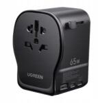 UGREEN Incarcator retea Ugreen Travel Adapter, GaN 65W, 2x USB-C, 1x USB-A, 3-Pin US/UK/EU/AUS/CN, Negru (S550-55001) - dwyn