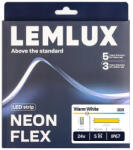 Lemlux LED NEON FLEX 24Vdc, 9.6W/m, 144LED/m, 3000K, 4x10mm, 5m tekercs, IP68