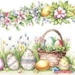 Húsvét Scene with Basket Eggs szalvéta 20 db-os 33x33 cm (JAV_PKK765314)