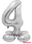 Számok Ezüst 4-es Silver szám fólia lufi talppal 72 cm (JAV_MLG145915)