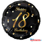 Boldog Születésnapot Happy Birthday 18 B&C Gold fólia lufi 36 cm (JAV_MLG147919)