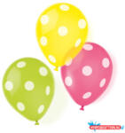  Pöttyös Dots léggömb, lufi 6 db-os 9 inch (22, 8 cm) (JAV_DPA9900953)
