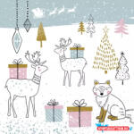 Karácsony Karácsonyi Graphic Animals szalvéta 20 db-os 33x33 cm (JAV_PKK768841)
