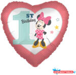 Disney Minnie Heart Első születésnap fólia lufi 43 cm (JAV_DPA9916549)