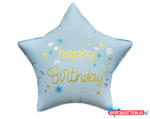 Boldog Születésnapot Happy Birthday Matt Blue csillag fólia lufi 44 cm (JAV_MLG411642)
