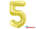 Számok Arany 5-ös Light Gold szám fólia lufi 85 cm (JAV_MLG426035)