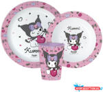 Hello Kitty Kuromi étkészlet, micro műanyag szett, pohárral 260 ml (JAV_JVL11176)