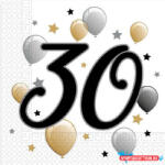 Boldog Születésnapot Happy Birthday 30 Milestone szalvéta 20 db-os 33x33 cm (JAV_PNN88866)