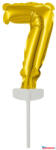 Számok Arany Gold 7-es szám fólia lufi tortára 13 cm (JAV_DPA9912681)