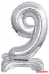 Számok Ezüst Silver mini 9-es szám fólia lufi talppal 38 cm (JAV_DPA9911732)