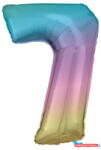 Számok Színes Pastel Rainbow óriás szám fólia lufi 7-es, 83 cm (JAV_DPA9909705)