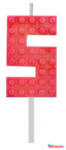Blocks Építőkocka 5-ös Red Blocks tortagyertya, számgyertya (JAV_MLG132762A)