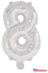Számok Ezüst Silver 8-as szám fólia lufi 95 cm (JAV_PNN92474)