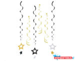 Csillag Glitter Stars szalag dekoráció 6 db-os szett (JAV_MLG169225)