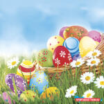 Húsvét Eggs and Daisies szalvéta 20 db-os 33x33 cm (JAV_PKK056374)