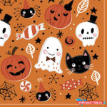Halloween Orange Booo szalvéta 20 db-os 33x33 cm (JAV_PKK044012)