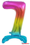 Számok Színes Rainbow 7-es szám fólia lufi talppal 74 cm (JAV_MLG129113)