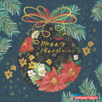 Karácsony Karácsonyi Graphic Bauble szalvéta 20 db-os 33x33 cm (JAV_PKK761750)
