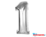 Számok Ezüst 1-es Silver szám fólia lufi 92 cm (JAV_MLG189490)
