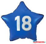 Boldog Születésnapot Kék Happy Birthday 18 Blue csillag fólia lufi 44 cm (JAV_MLG170801)