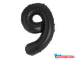 Számok Fekete 9-es B&C Matt Black szám fólia lufi 85 cm (JAV_MLG189087)